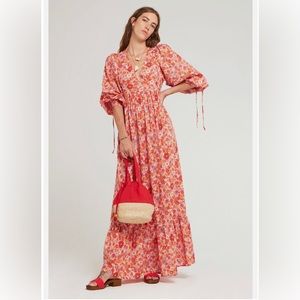NWT Antik Batik Marty Maxi Dress - Red Floral